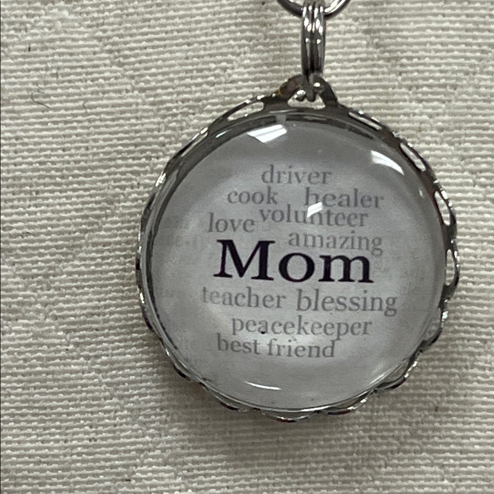 Silver Mom Pendant Necklace